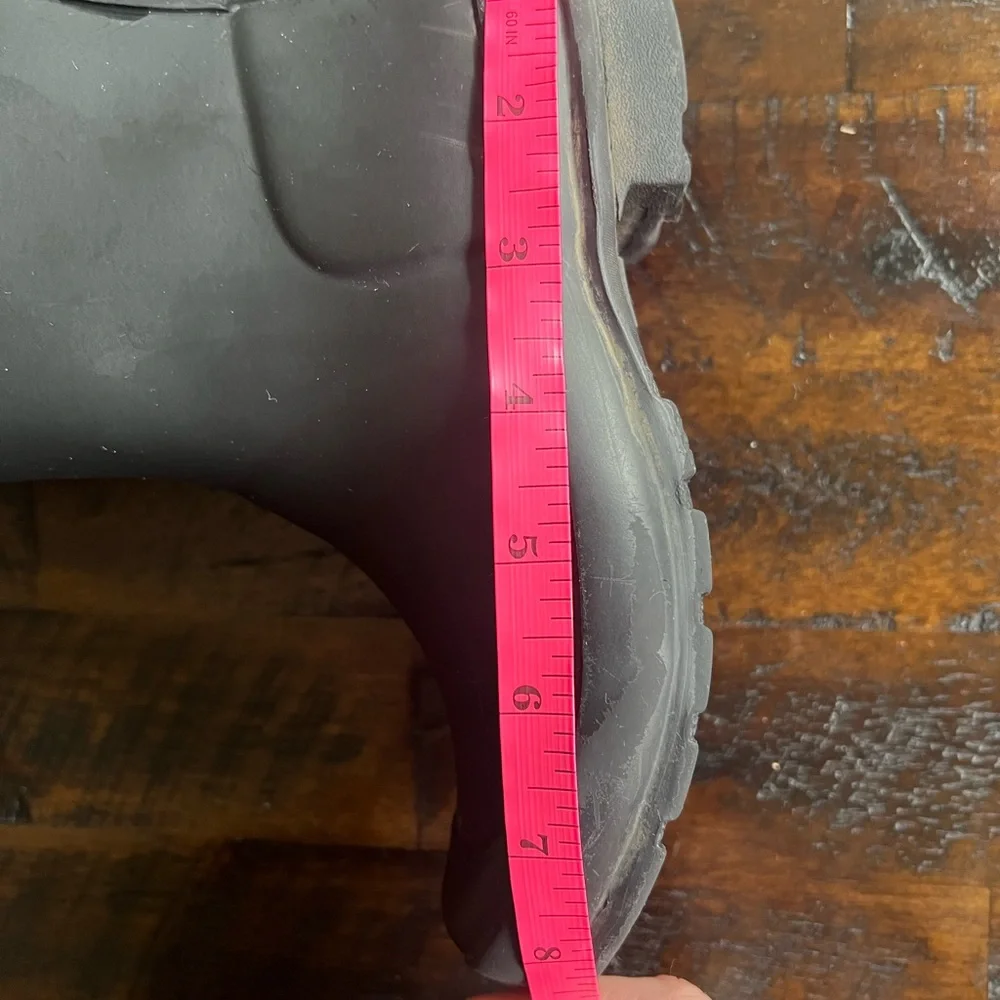 Hunter Kids Black Rain Boots with Red Logo